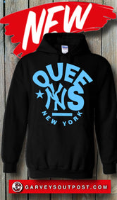 Queens New York Hoodie - Light Blue